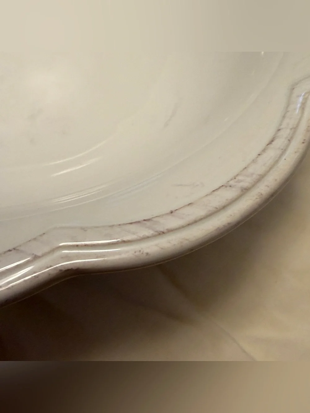 Sur La Table White Scalloped Ceramic Serving Bowl